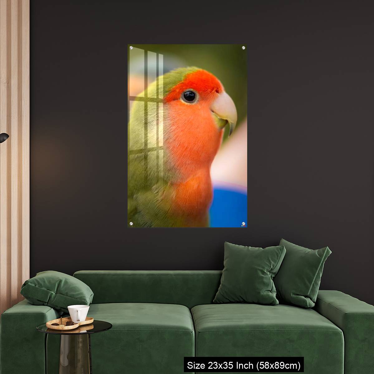 OMGs Acrylic Wall Decor – Vibrant rosy-faced lovebird - Image 11
