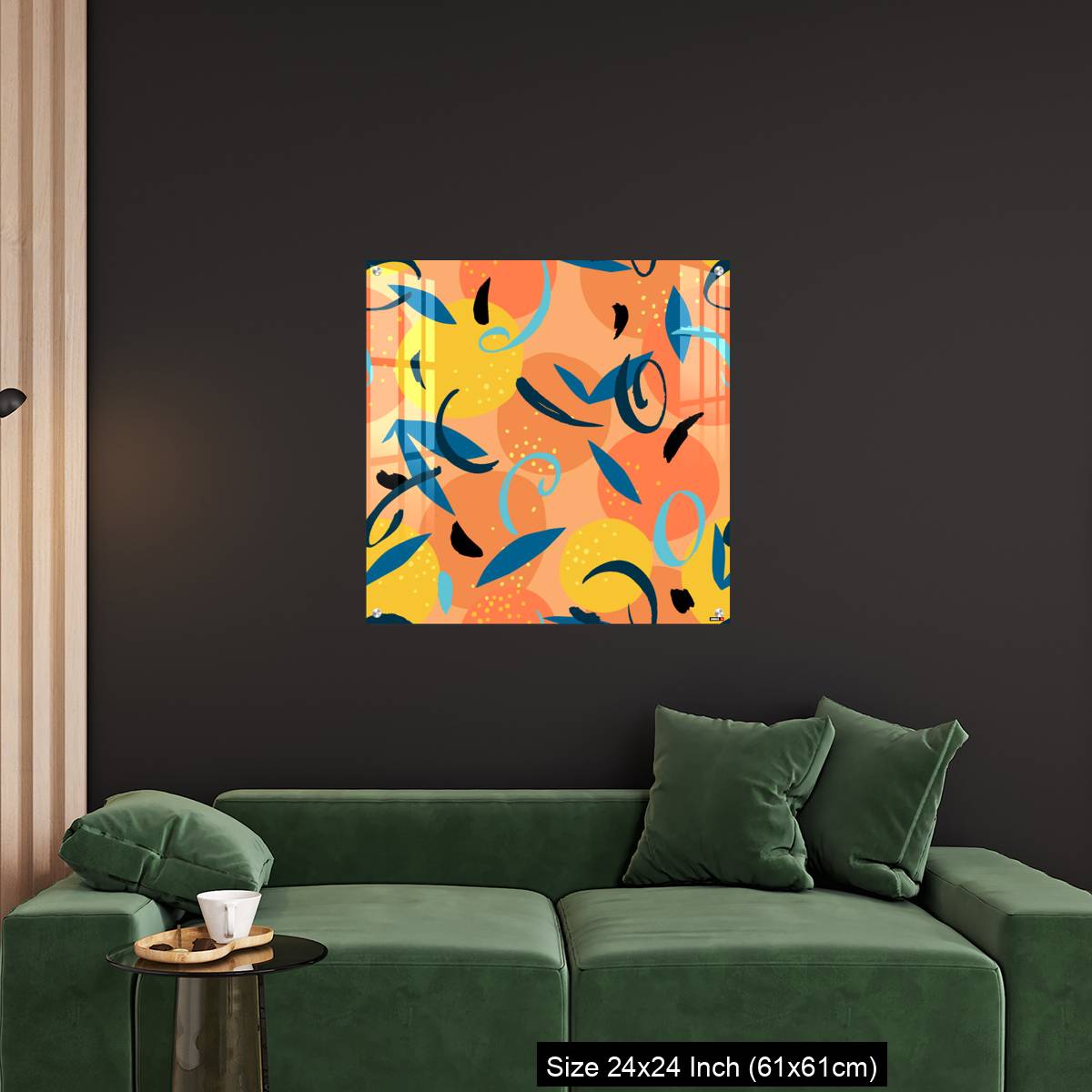 OMGs Acrylic Wall Decor – Floral Fruit seamless pattern made of oranges with leaves - Image 11