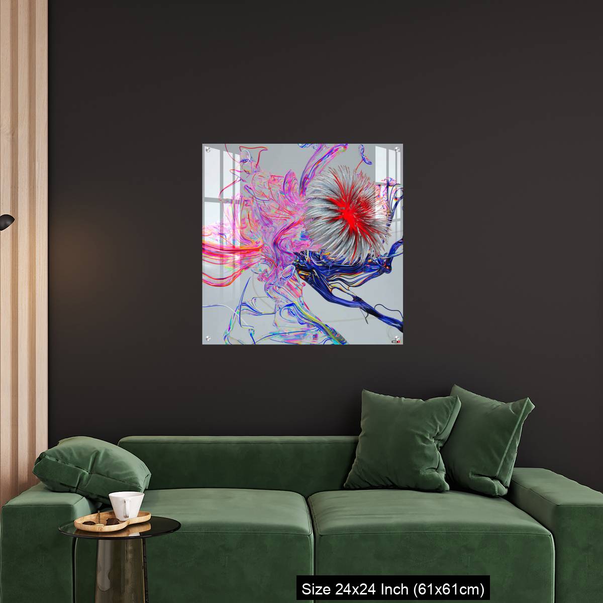 OMGs Acrylic Wall Decor – Flower abstract 3D color wired glass  background - Image 11