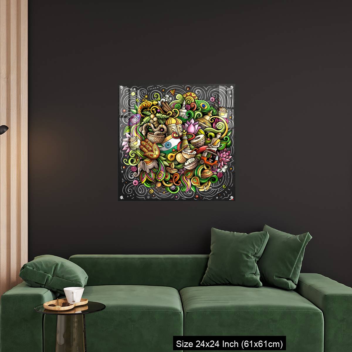 OMGs Acrylic Wall Decor – India hand drawn cartoon doodles - Image 11