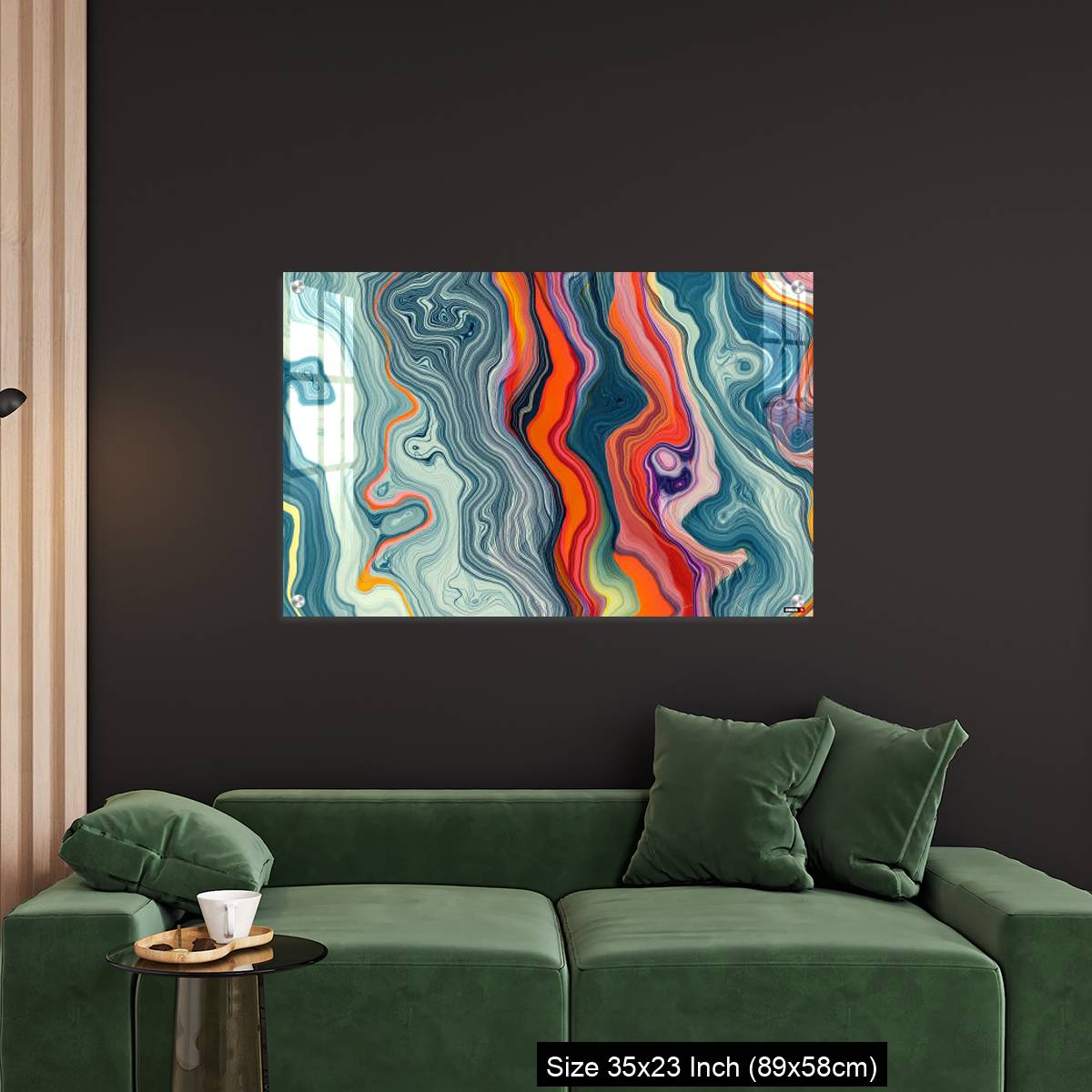 OMGs Acrylic Wall Decor – Abstract Marble Waves Acrylic Background. Gray Orange Marbling Texture. Agate Ripple Pattern. - Image 11