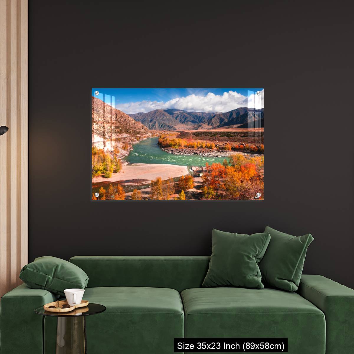 OMGs Acrylic Wall Decor – Autumn landscape of Katun river and mountains with yellow trees in Altai, Siberia, Russia. - Image 11