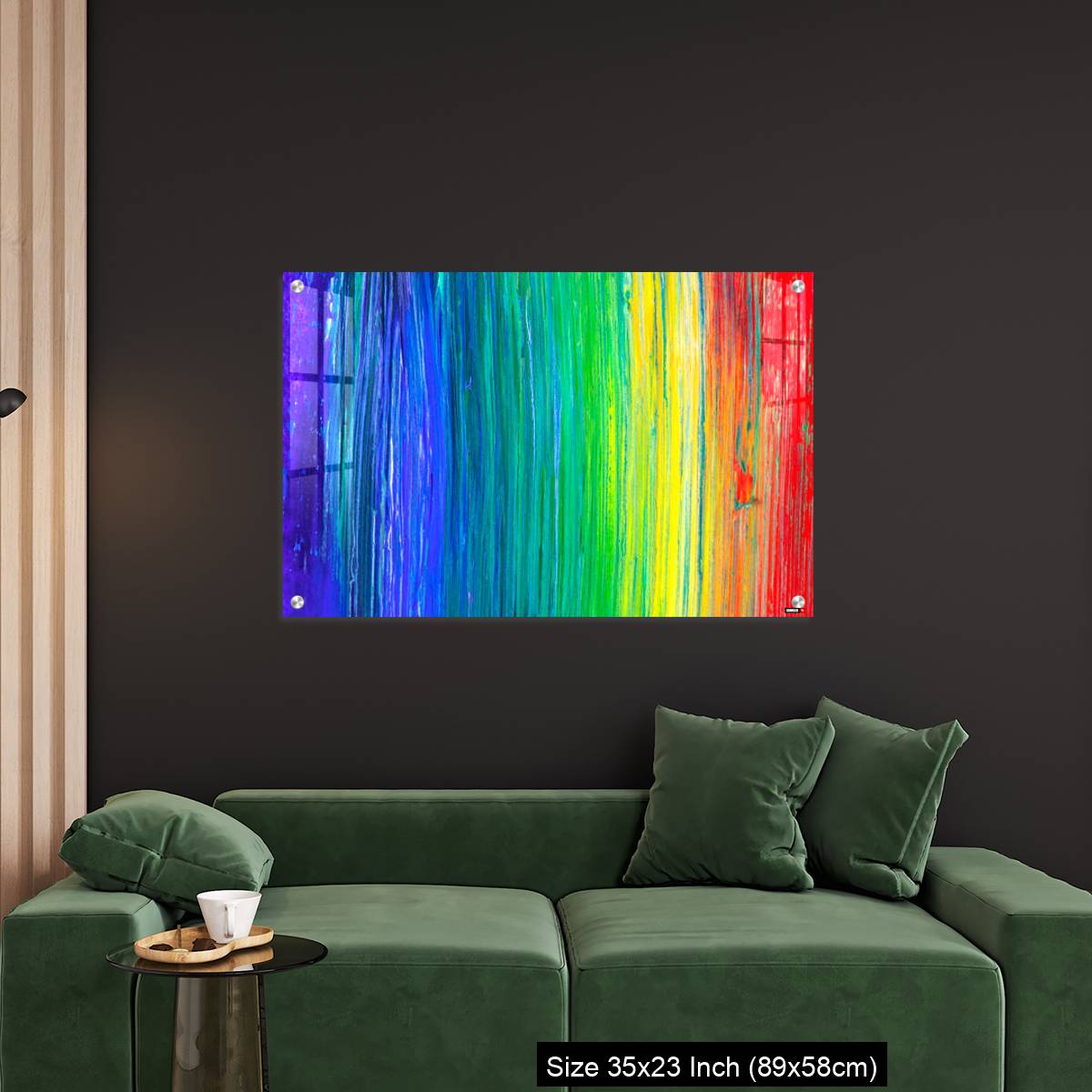 OMGs Acrylic Wall Decor – Brush stroke in rainbow colors colorful background. Symbol of childhood or equality - Image 11