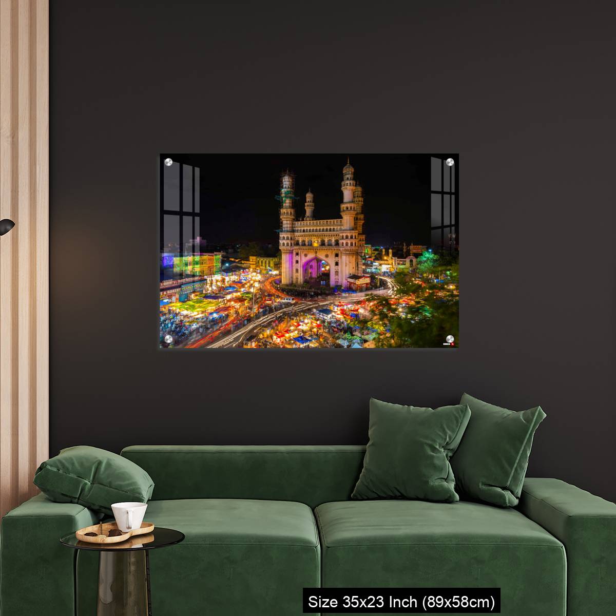 OMGs Acrylic Wall Decor – High Wide Angle View of Charminar in the Night - Image 11