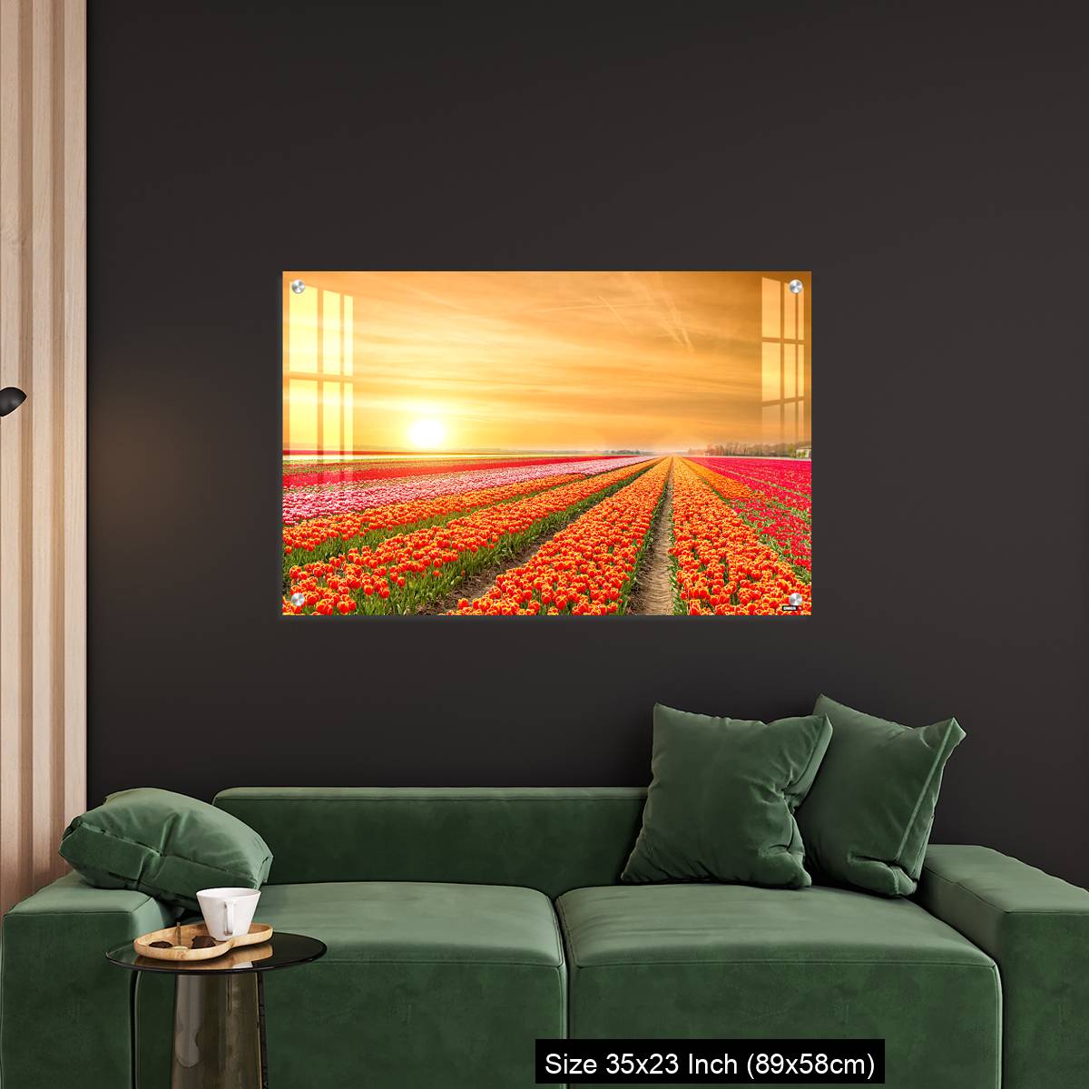OMGs Acrylic Wall Decor – Landscape of Netherlands tulips with sunlight in Netherlands. - Image 11