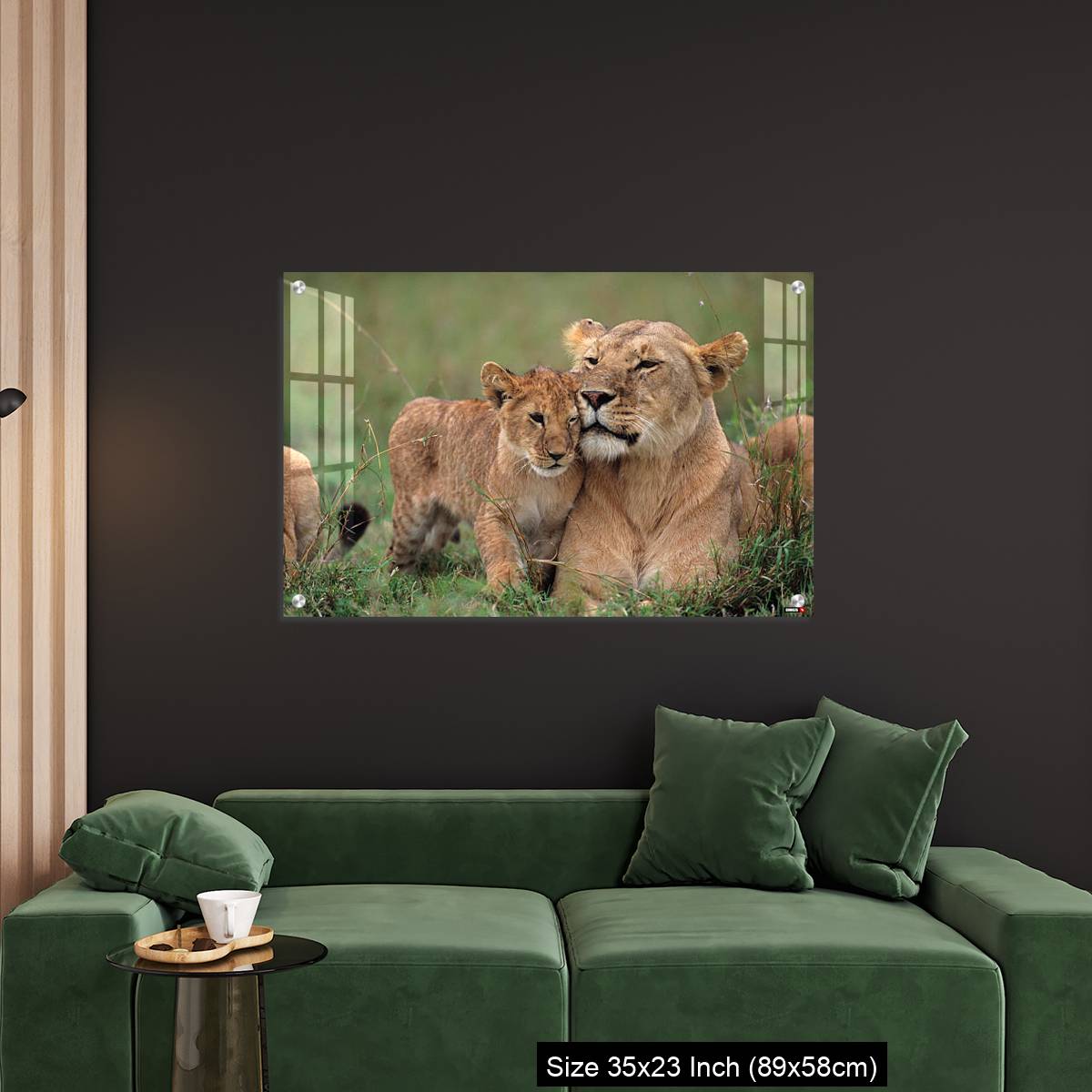 OMGs Acrylic Wall Decor – Lioness (Panthera leo) with cubs lying on grass, Kenya - Image 11
