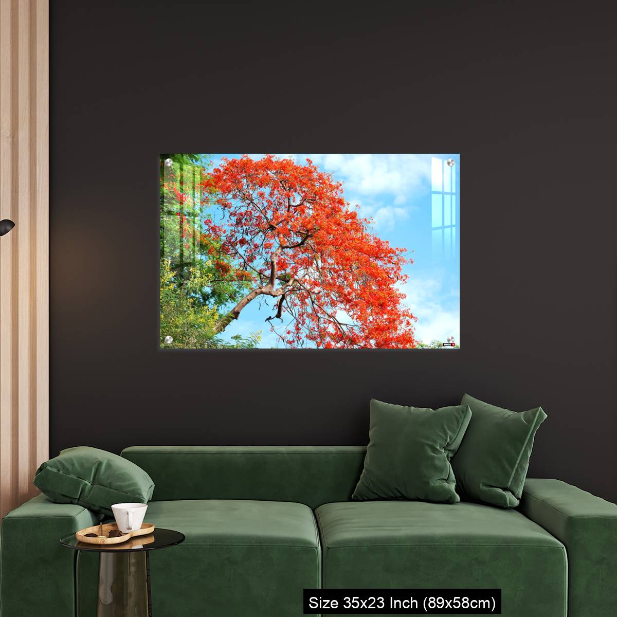 OMGs Acrylic Wall Decor – Gul Mohar tree in full bloom against a bright blue tropical sky in Mumbai, India. - Image 11