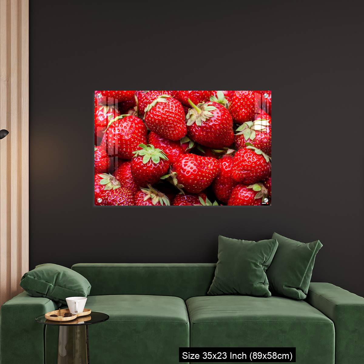 OMGs Acrylic Wall Decor – Ripe organic strawberries full frame background - Image 11