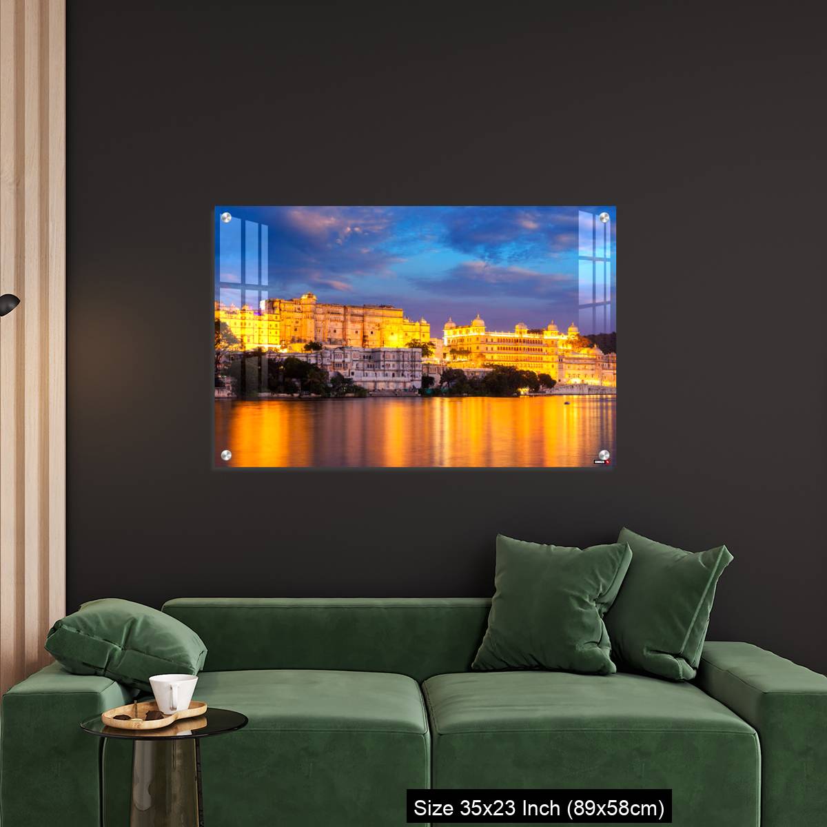 OMGs Acrylic Wall Decor – Udaipur City Palace in the evening view. Udaipur, India - Image 11
