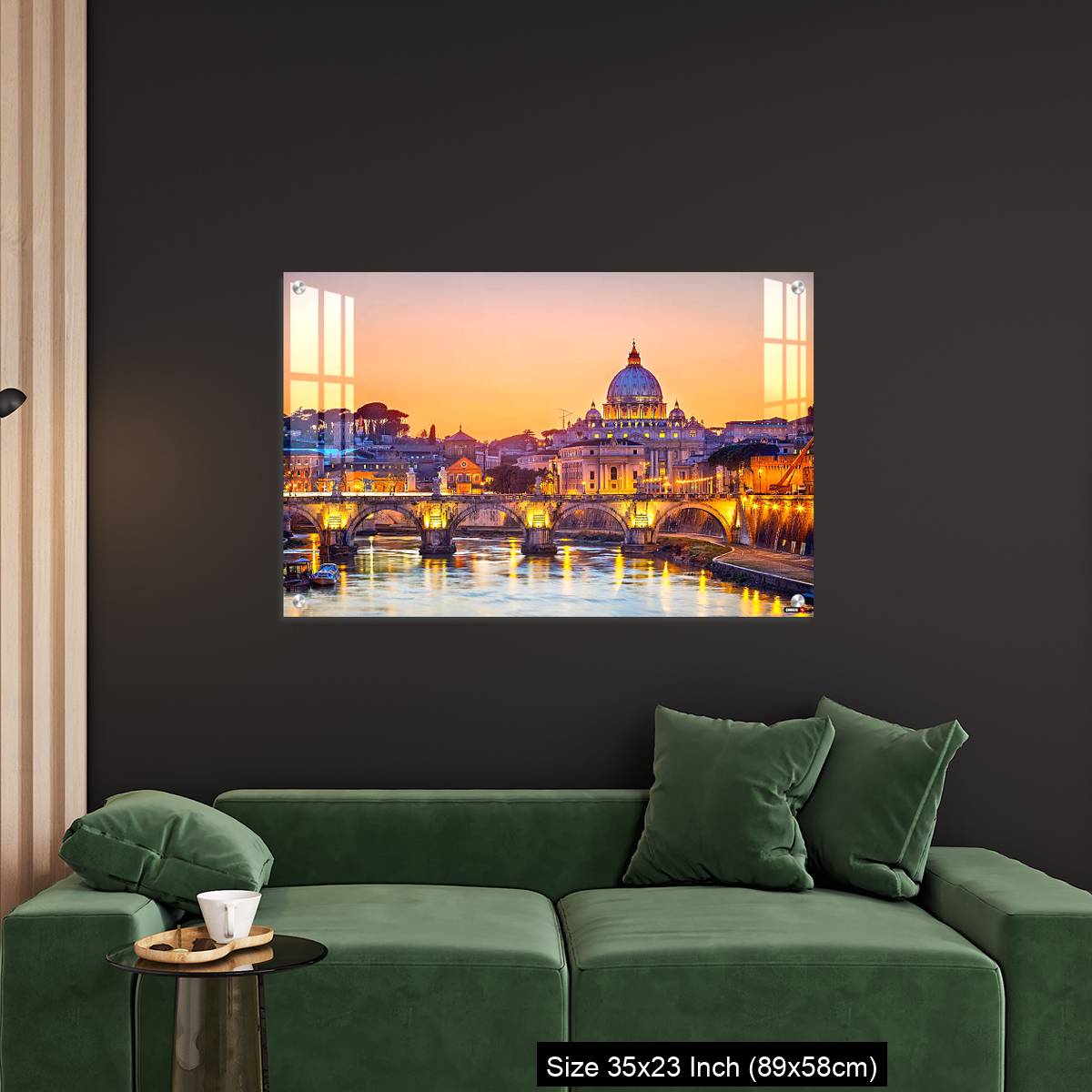 OMGs Acrylic Wall Decor – View on Tiber and St. Peter's cathedral at night, Rome - Image 11