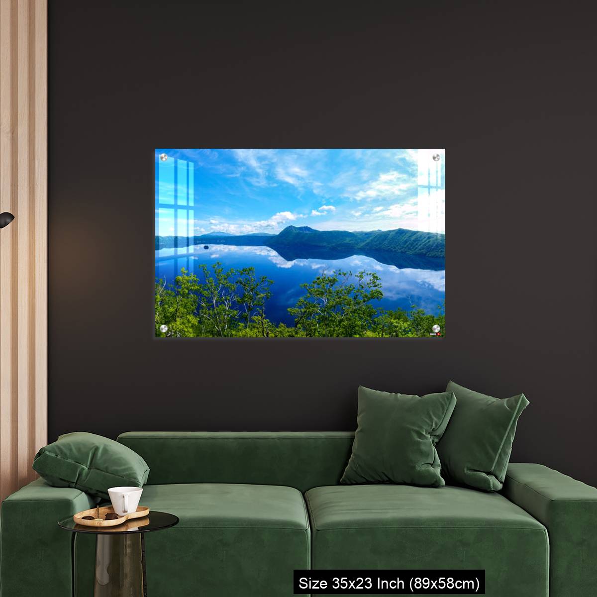 OMGs Acrylic Wall Decor – panoramic view of a lake reflecting sky. Lake Mashu,Akan National Park,Japan. - Image 11