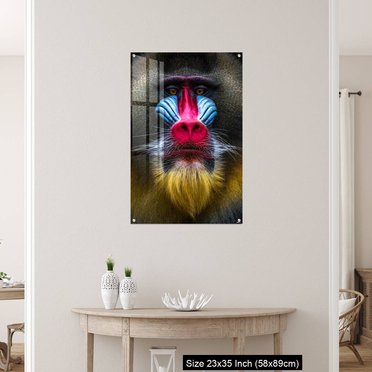 OMGs Acrylic Wall Decor – Full colors rainbow of mandrill monkey face - Image 12