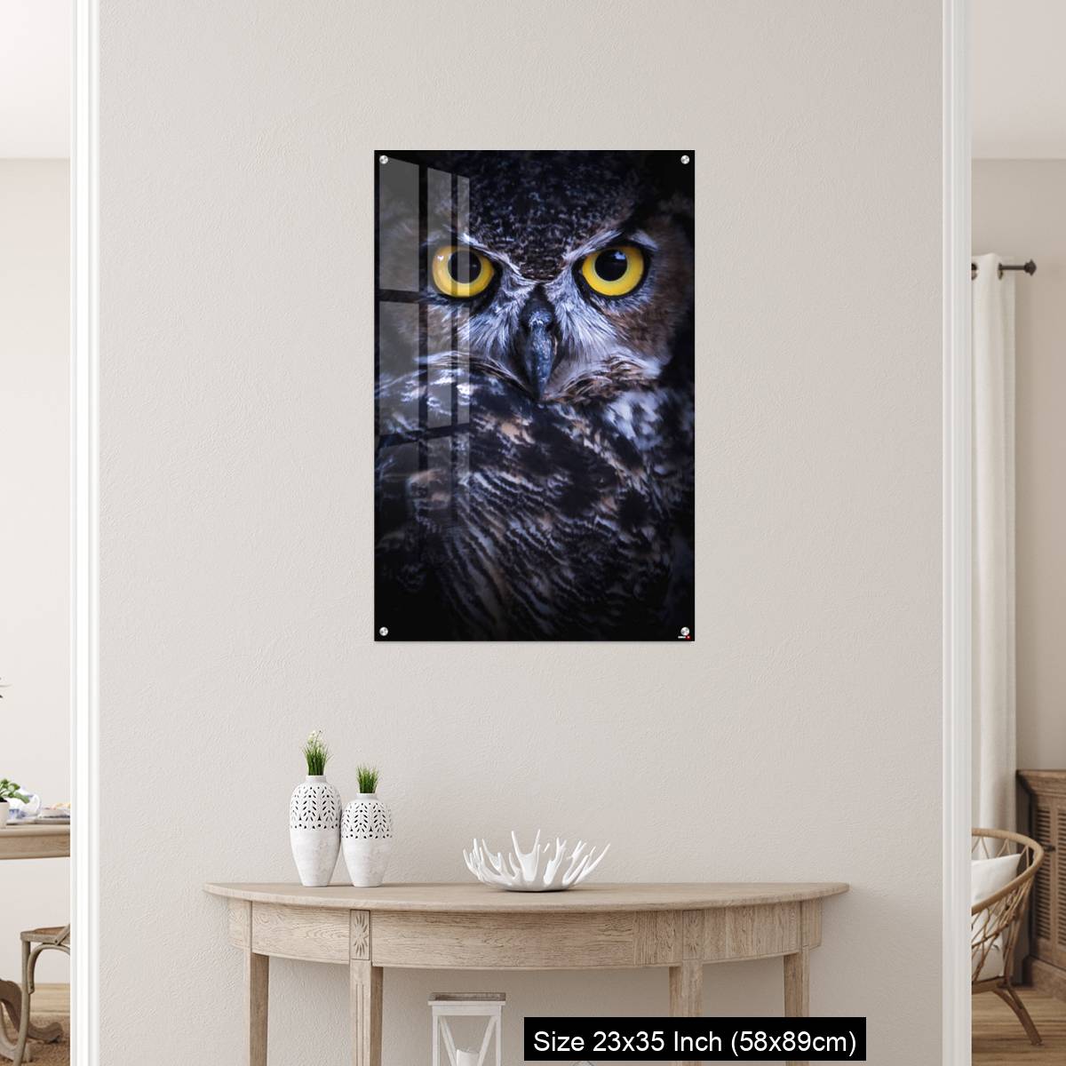 OMGs Acrylic Wall Decor – Intense Eye Contact from a Great-Horned Owl - Image 12