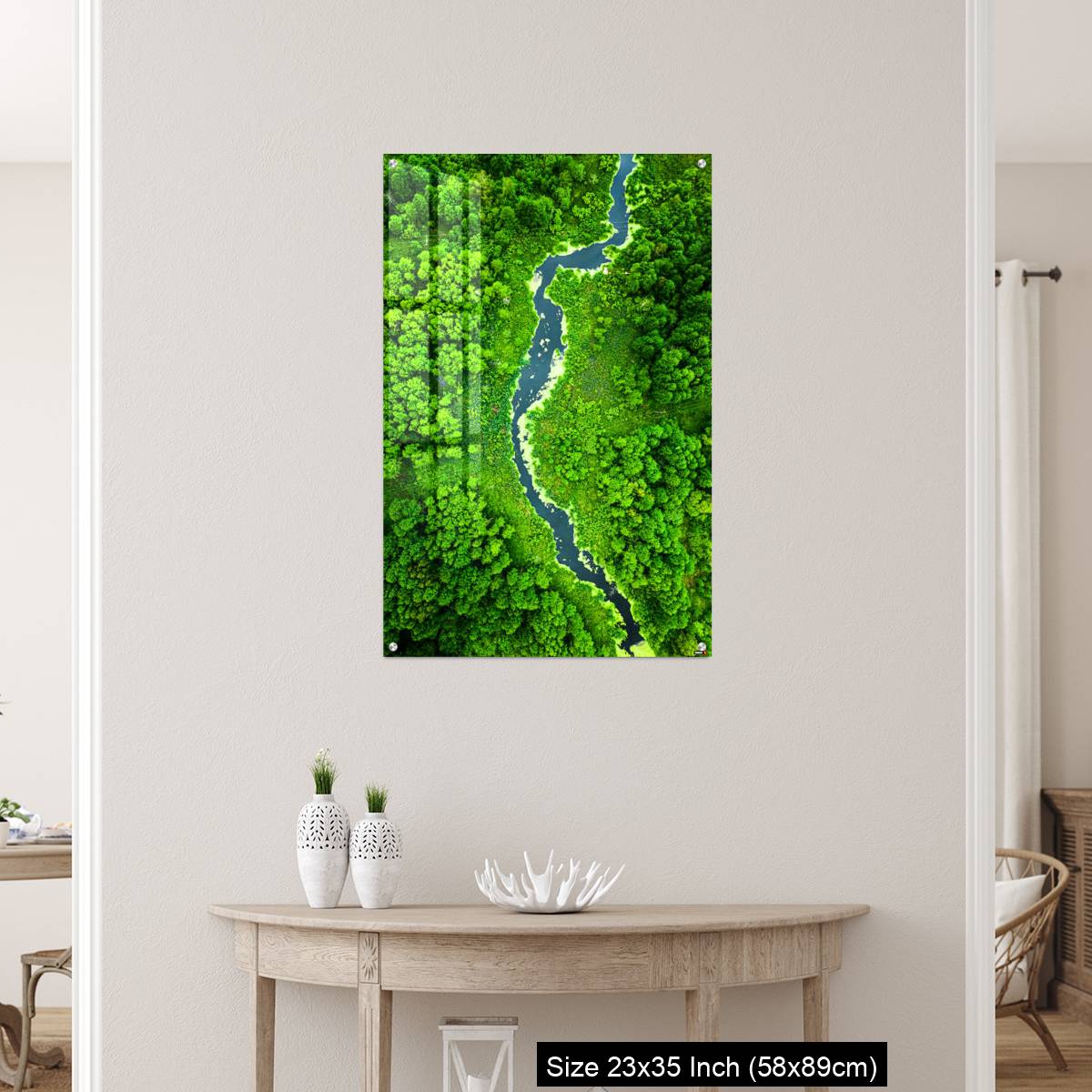 OMGs Acrylic Wall Decor – Top view of green algae on river in spring, Poland - Image 12