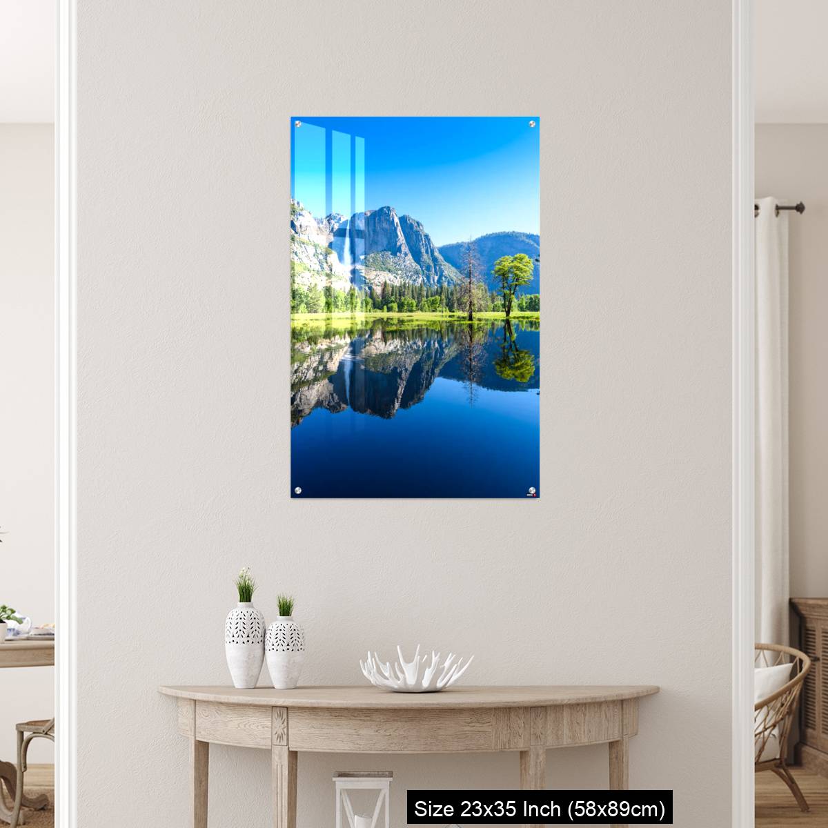 OMGs Acrylic Wall Decor – Reflection in Merced River of Yosemite waterfalls and beautiful mountain California, USA - Image 12