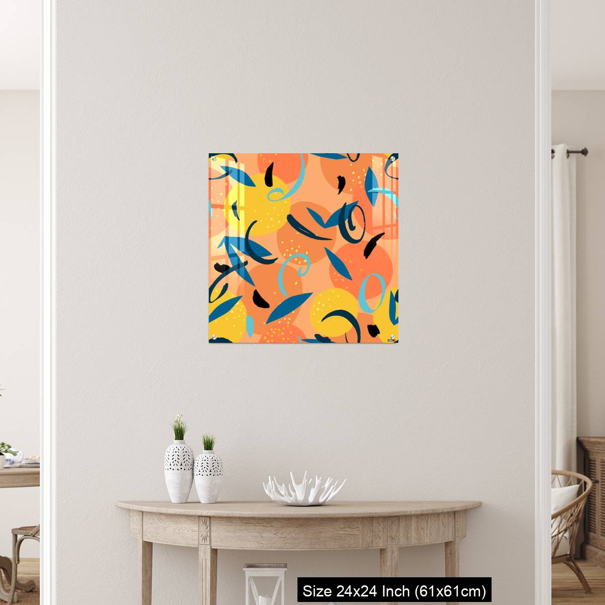 OMGs Acrylic Wall Decor – Floral Fruit seamless pattern made of oranges with leaves - Image 12