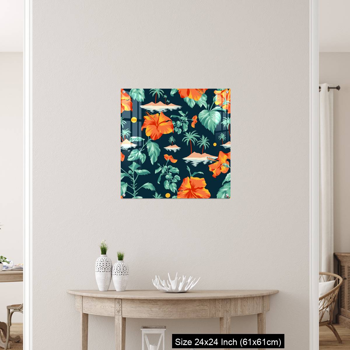 OMGs Acrylic Wall Decor – Floral seamless pattern with Chinese Hibiscus rose flowers. - Image 12