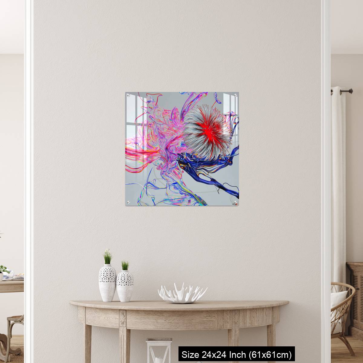 OMGs Acrylic Wall Decor – Flower abstract 3D color wired glass  background - Image 12