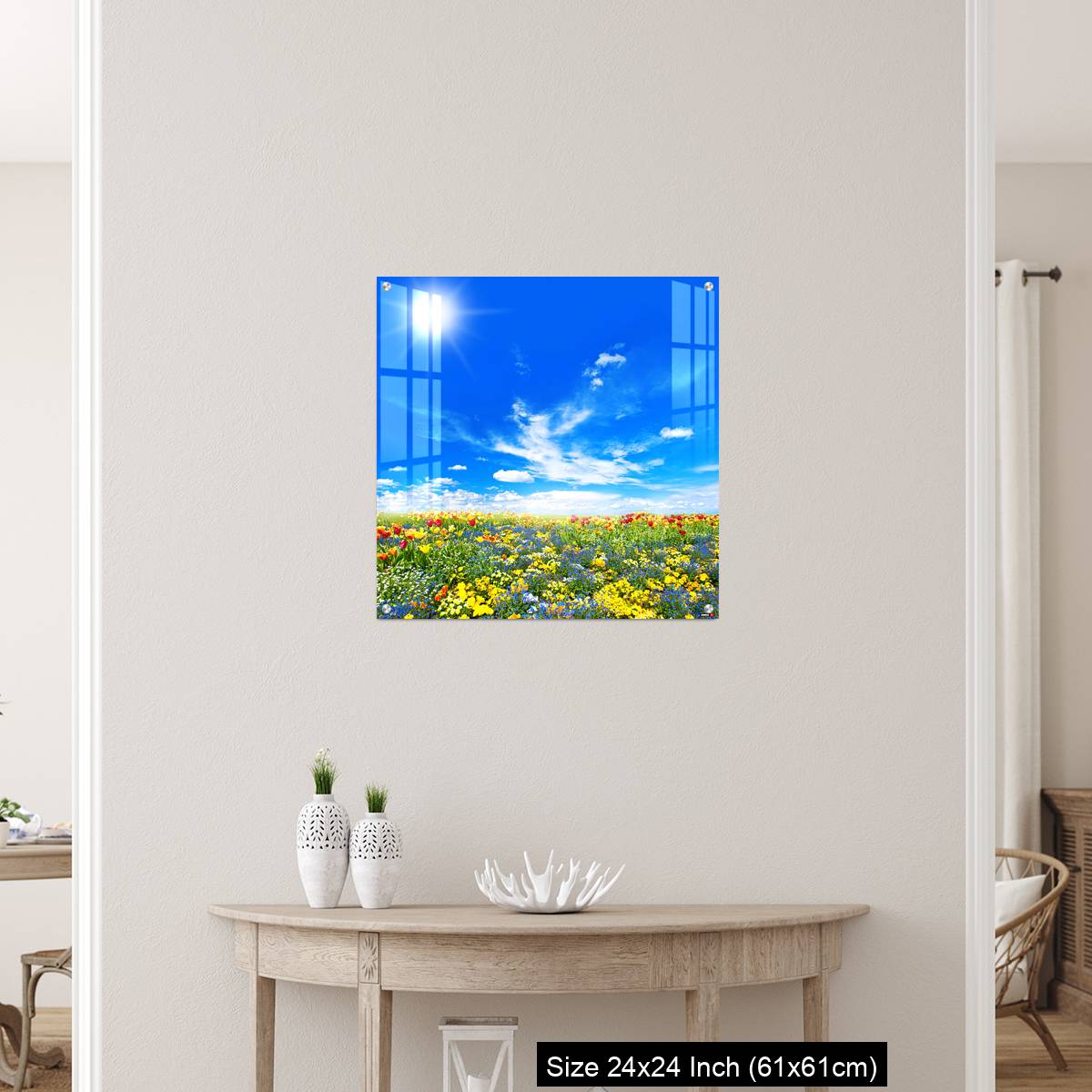 OMGs Acrylic Wall Decor – Meadow with colorful spring flowers. Tulips - Image 12