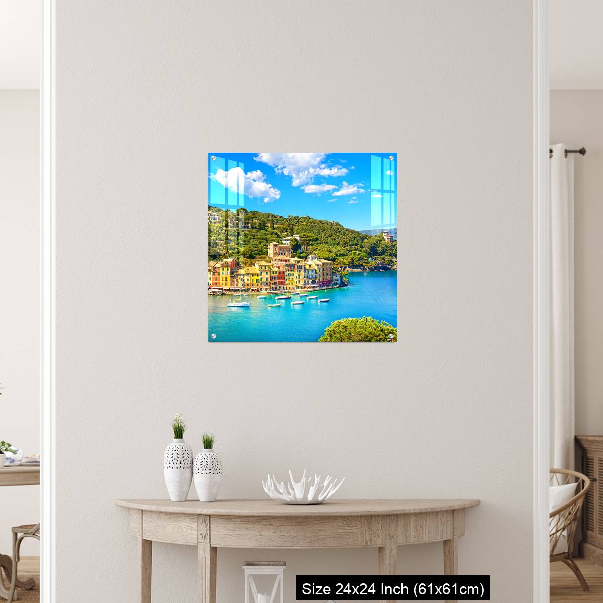 OMGs Acrylic Wall Decor – Portofino luxury village landmark, panoramic aerial view. - Image 12