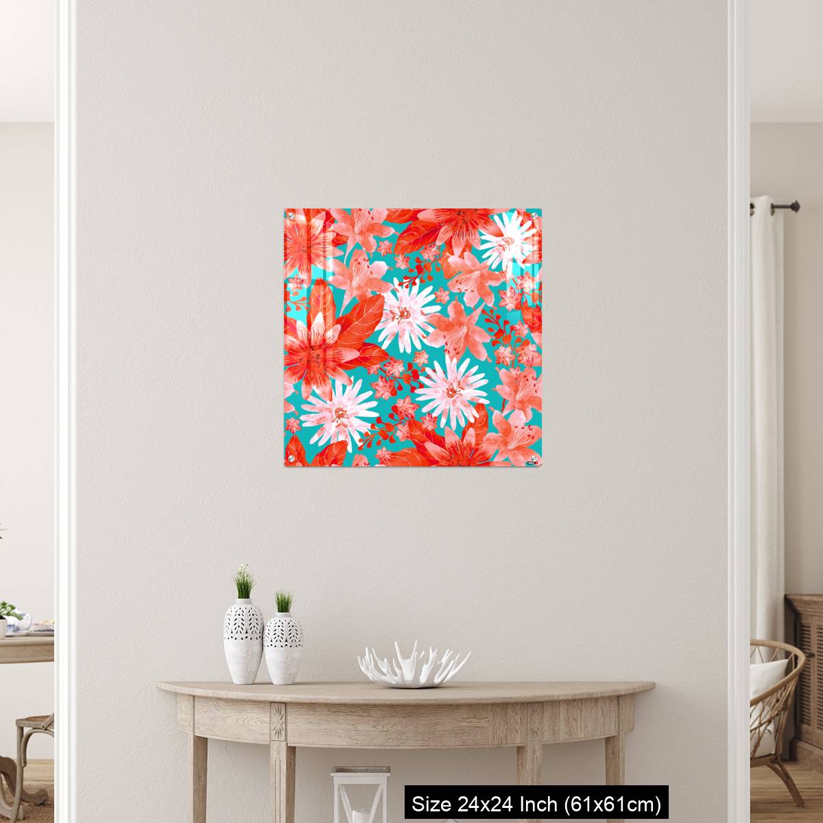 OMGs Acrylic Wall Decor – Seamless pattern with Assorted Red Flowers - Image 12