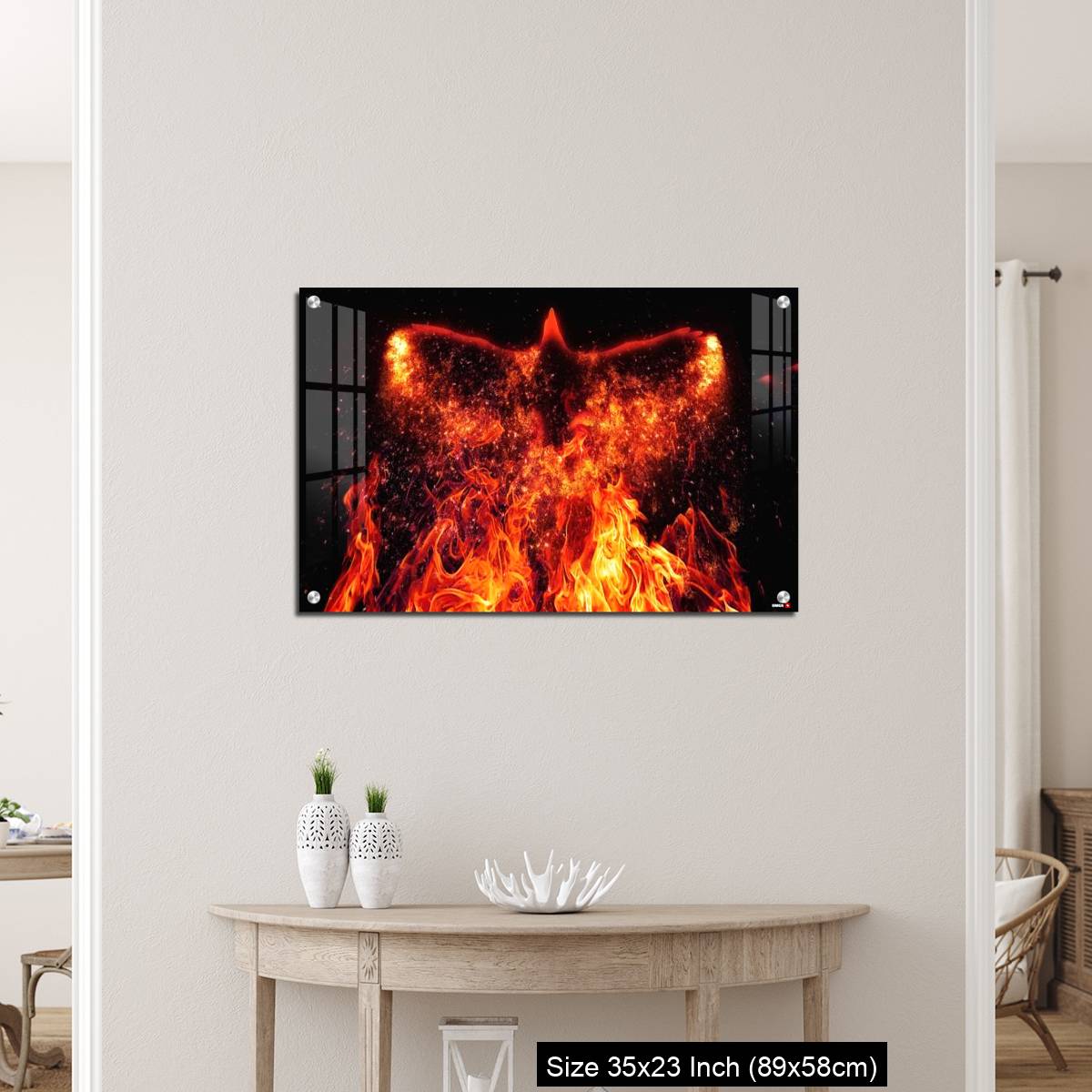 OMGs Acrylic Wall Decor – A firebird flapping its wings in the dark - Image 12