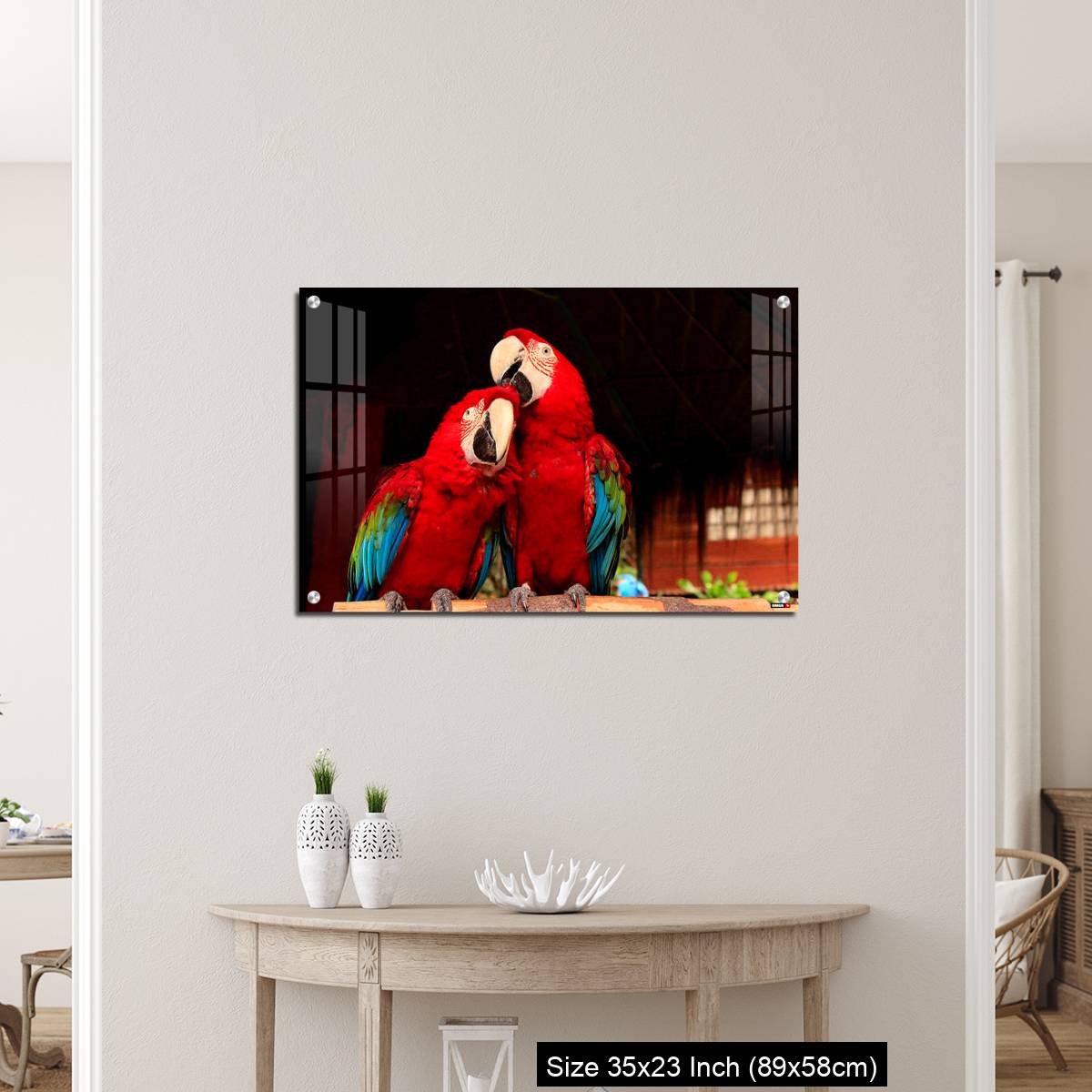 OMGs Acrylic Wall Decor – A  Macaw Bird Teasing His Friend’s Head - Image 12