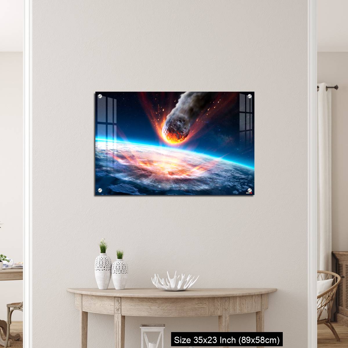 OMGs Acrylic Wall Decor – Asteroid Impact On Earth - Meteor In Collision With Planet - Image 12