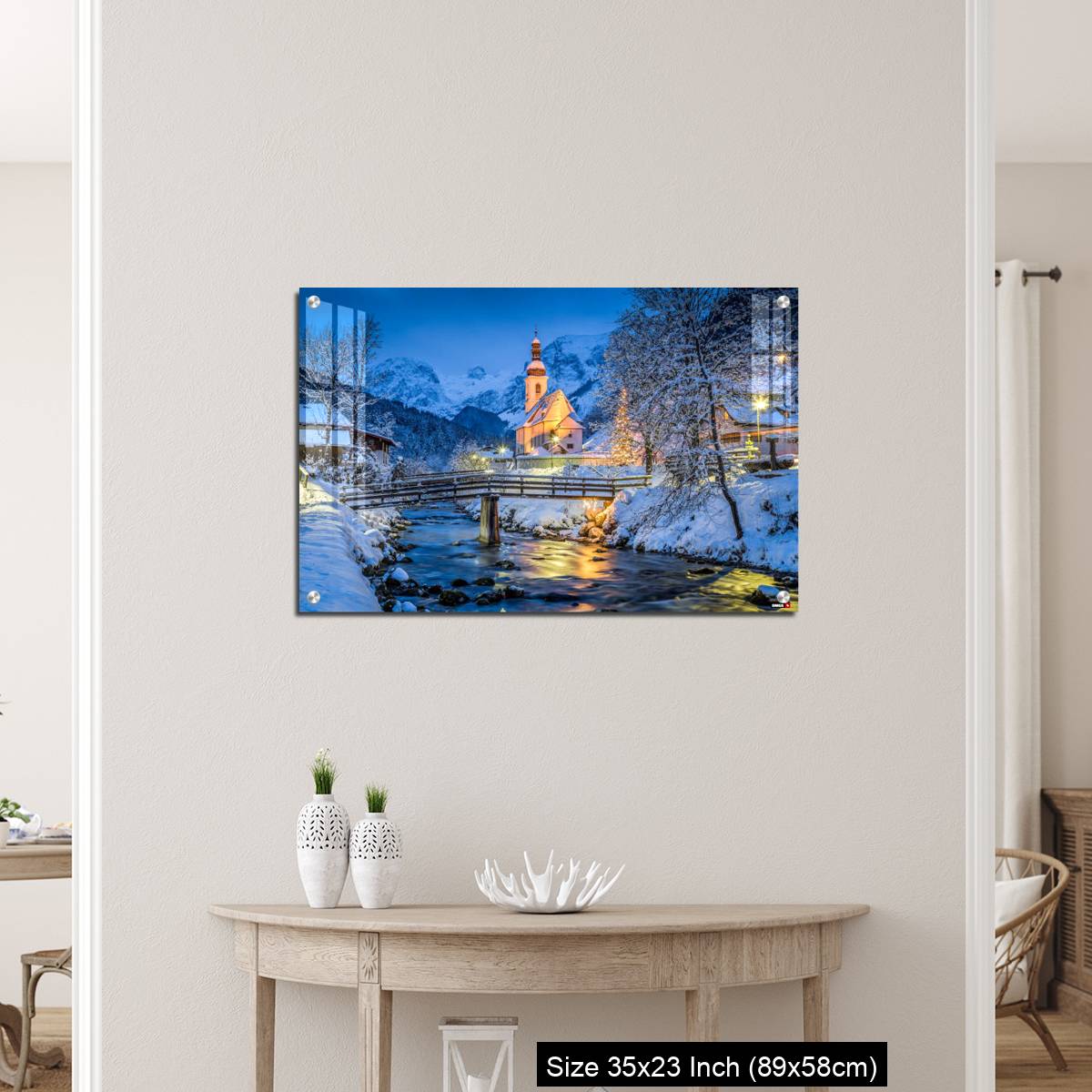 OMGs Acrylic Wall Decor – Church of Ramsau in winter twilight, Bavaria, Germany - Image 12