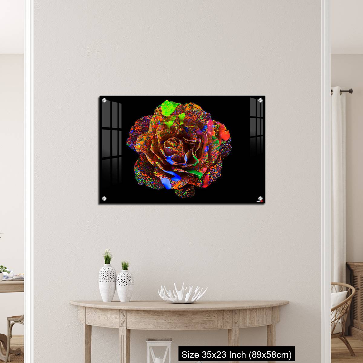 OMGs Acrylic Wall Decor – Flower on Color ink illuminating with black light - Image 12