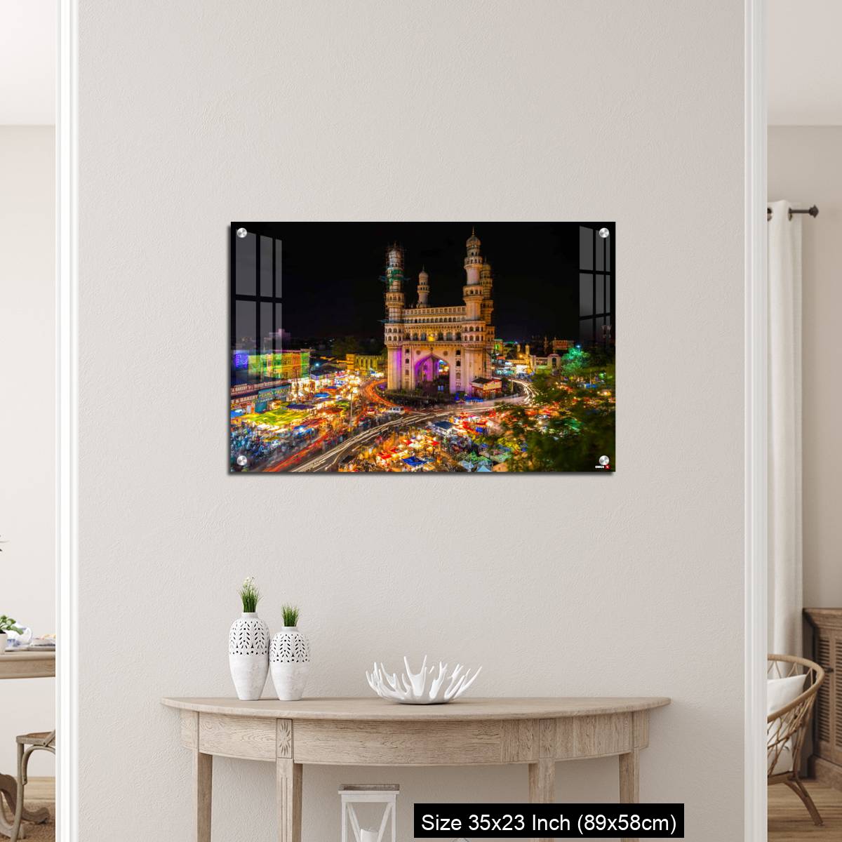 OMGs Acrylic Wall Decor – High Wide Angle View of Charminar in the Night - Image 12