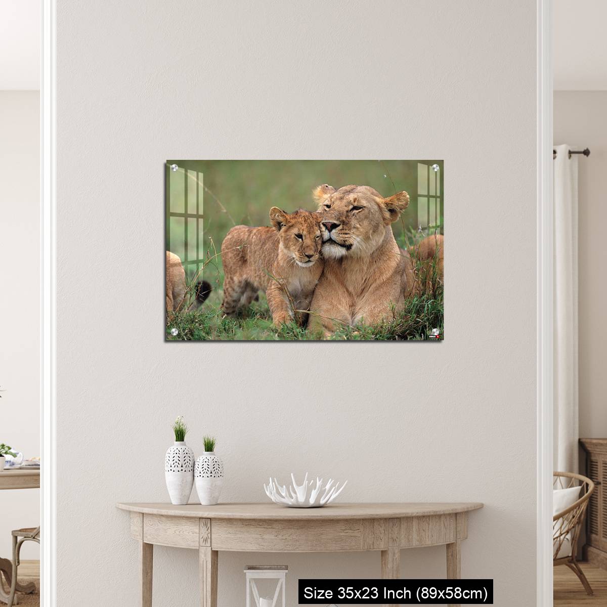 OMGs Acrylic Wall Decor – Lioness (Panthera leo) with cubs lying on grass, Kenya - Image 12