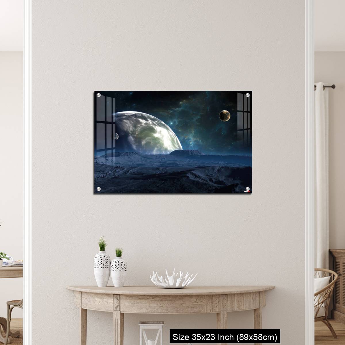 OMGs Acrylic Wall Decor – New Exoplanet or Extrasolar planet with atmosphere and moon - Image 12