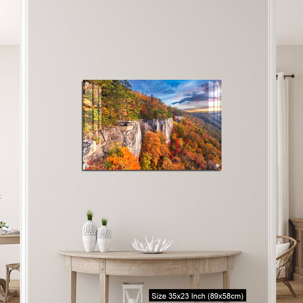 OMGs Acrylic Wall Decor – New River Gorge, West Virgnia, USA autumn morning - Image 12