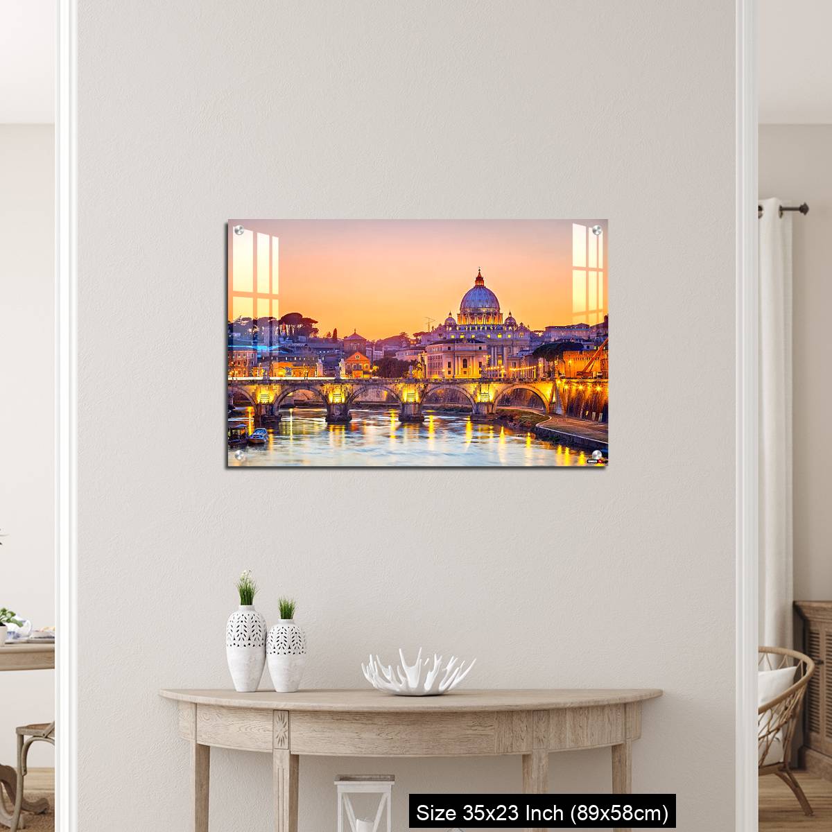 OMGs Acrylic Wall Decor – View on Tiber and St. Peter's cathedral at night, Rome - Image 12