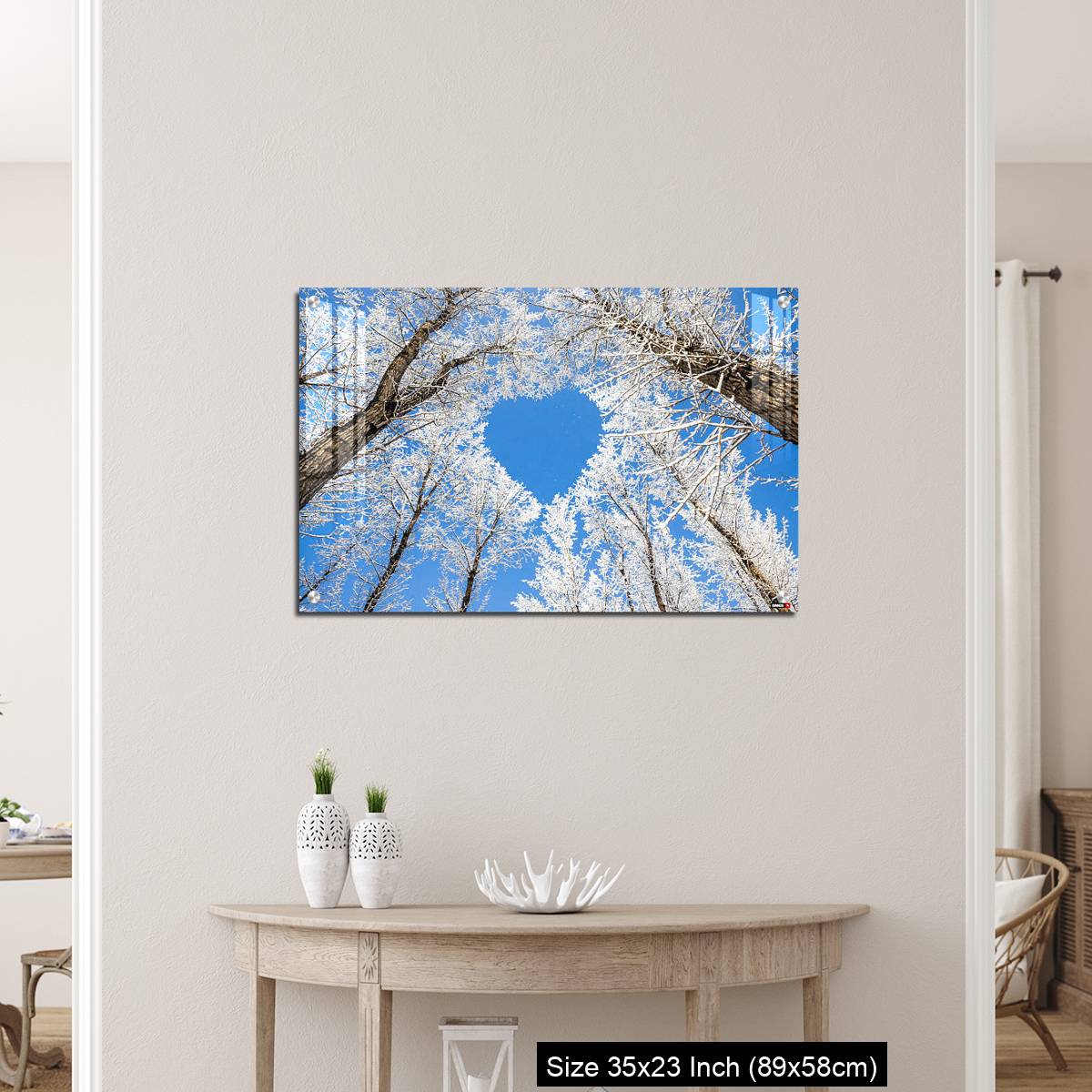 OMGs Acrylic Wall Decor – Winter landscape,branches form a heart-shaped pattern - Image 12
