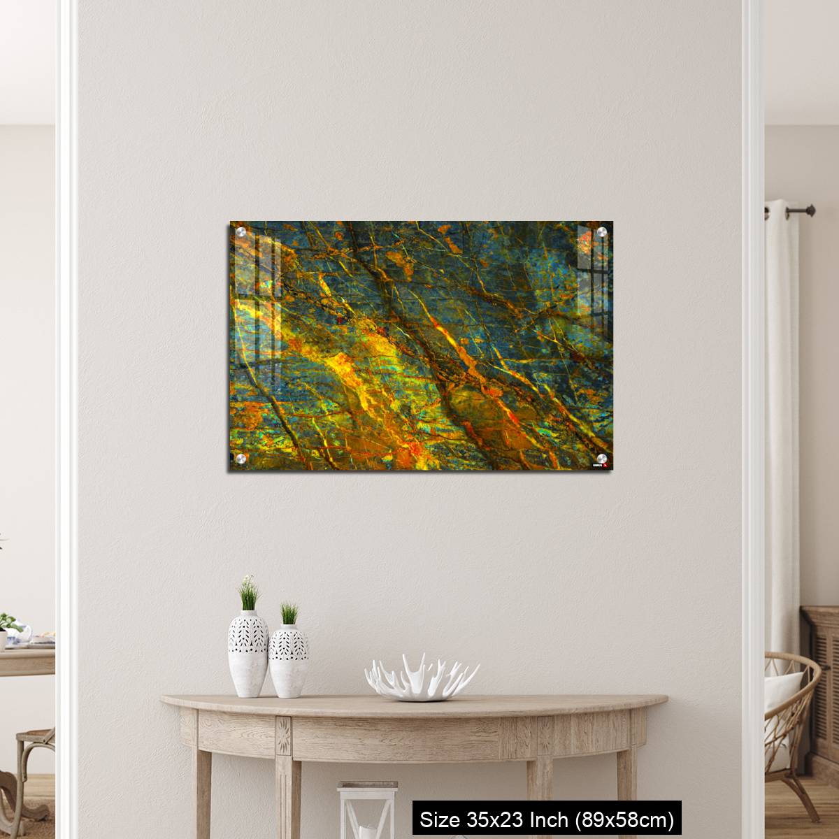 OMGs Acrylic Wall Decor – Yellow orange blue abstract grunge background - Image 12