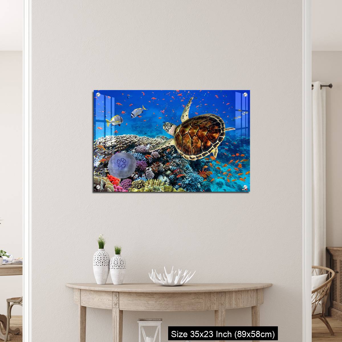 OMGs Acrylic Wall Decor – colorful coral reef with many fishes and sea turtle - Image 12