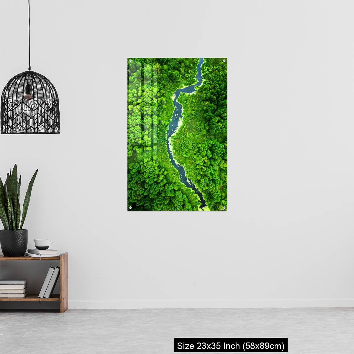 OMGs Acrylic Wall Decor – Top view of green algae on river in spring, Poland - Image 13