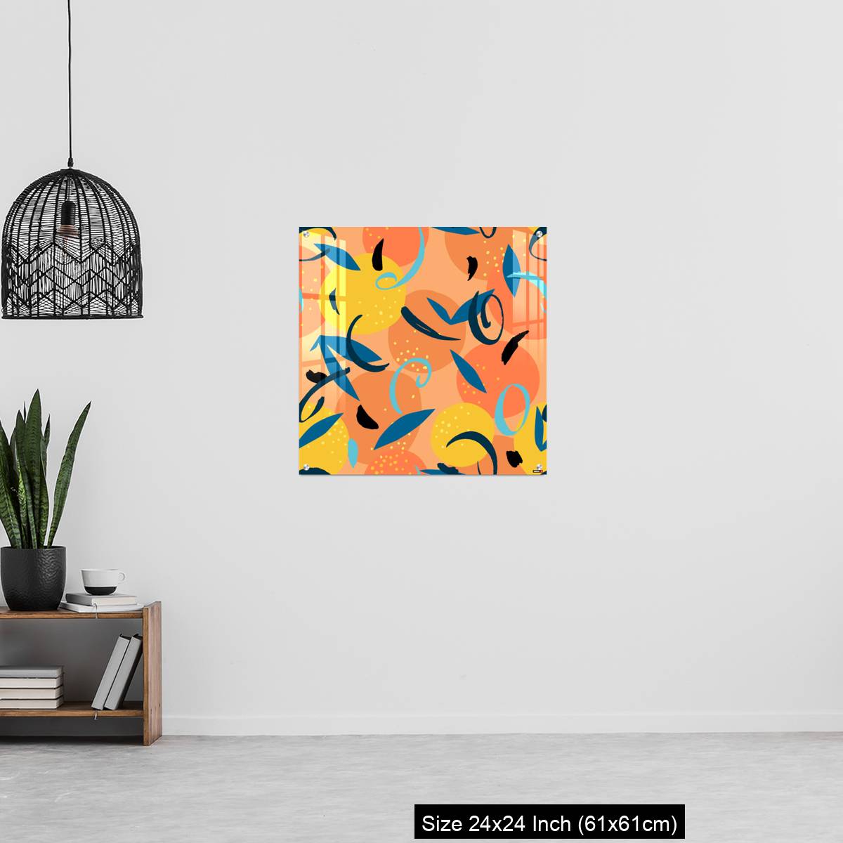 OMGs Acrylic Wall Decor – Floral Fruit seamless pattern made of oranges with leaves - Image 13