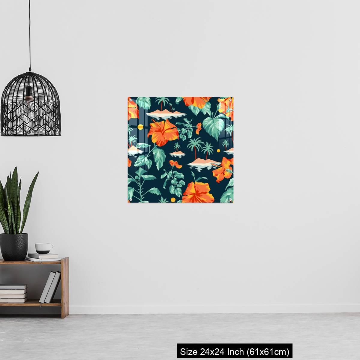 OMGs Acrylic Wall Decor – Floral seamless pattern with Chinese Hibiscus rose flowers. - Image 13