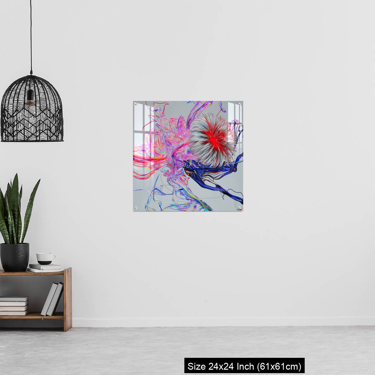 OMGs Acrylic Wall Decor – Flower abstract 3D color wired glass  background - Image 13