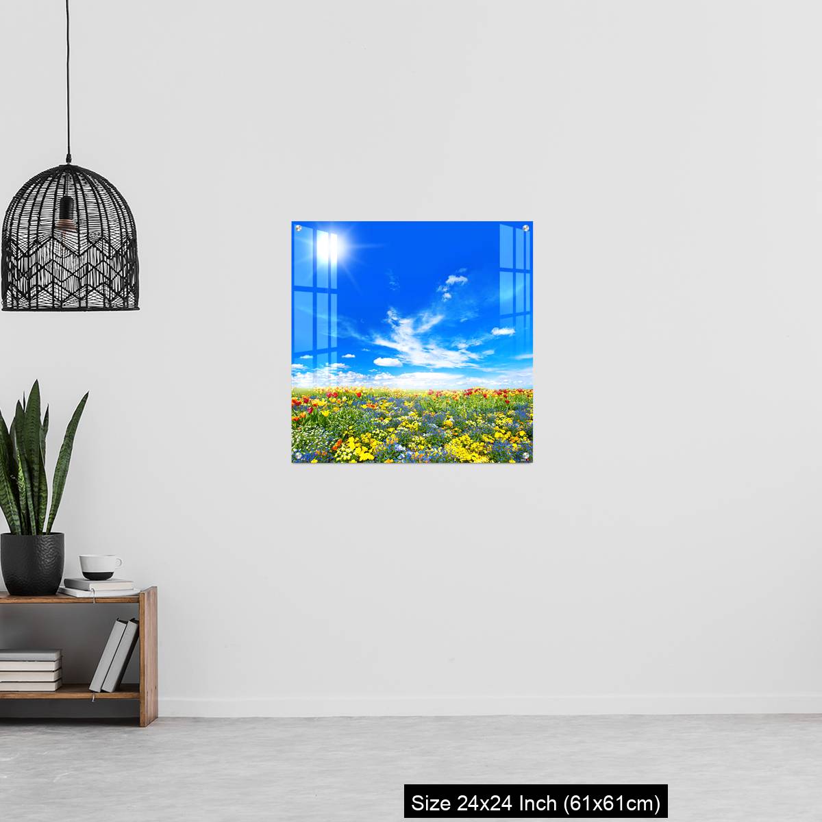 OMGs Acrylic Wall Decor – Meadow with colorful spring flowers. Tulips - Image 13