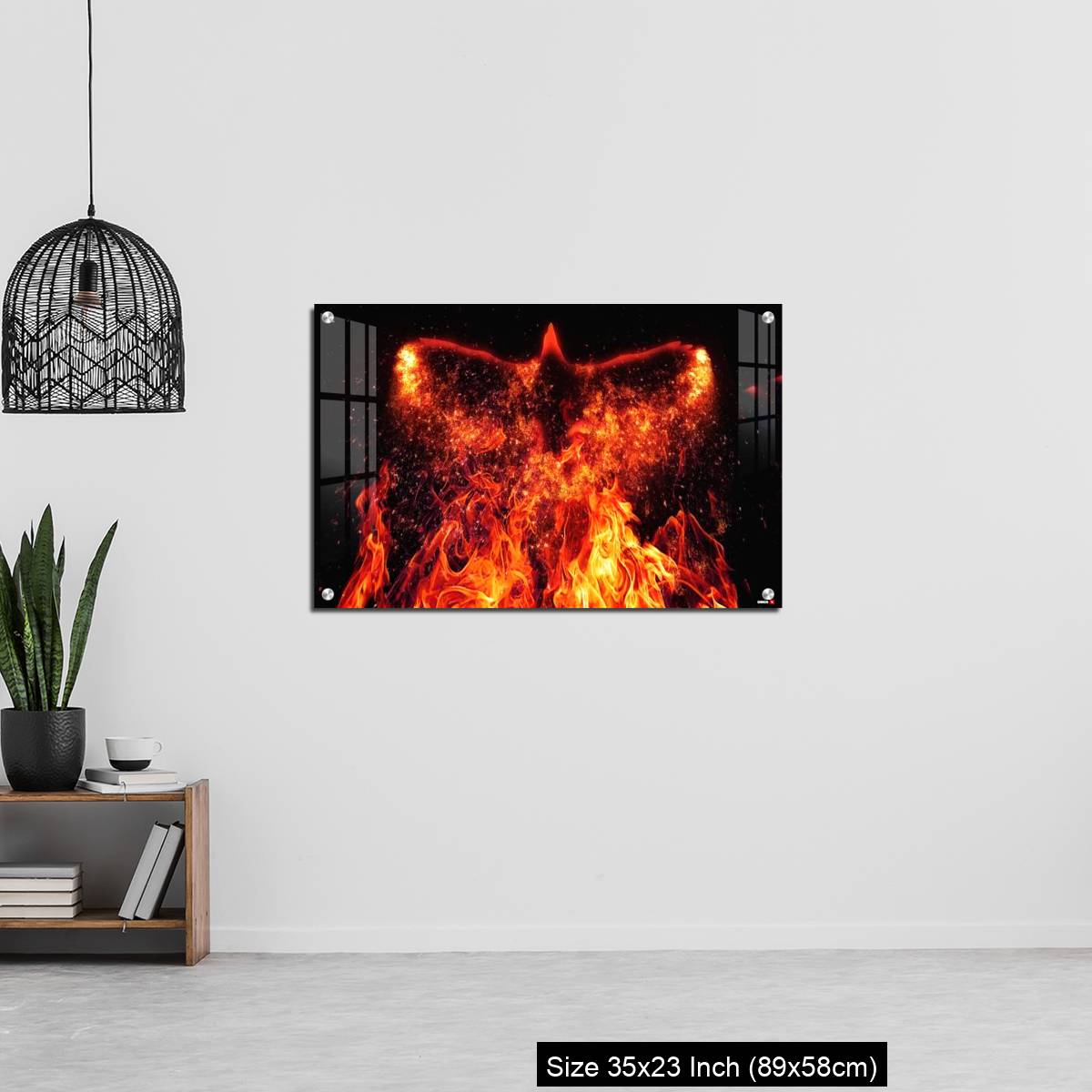 OMGs Acrylic Wall Decor – A firebird flapping its wings in the dark - Image 13