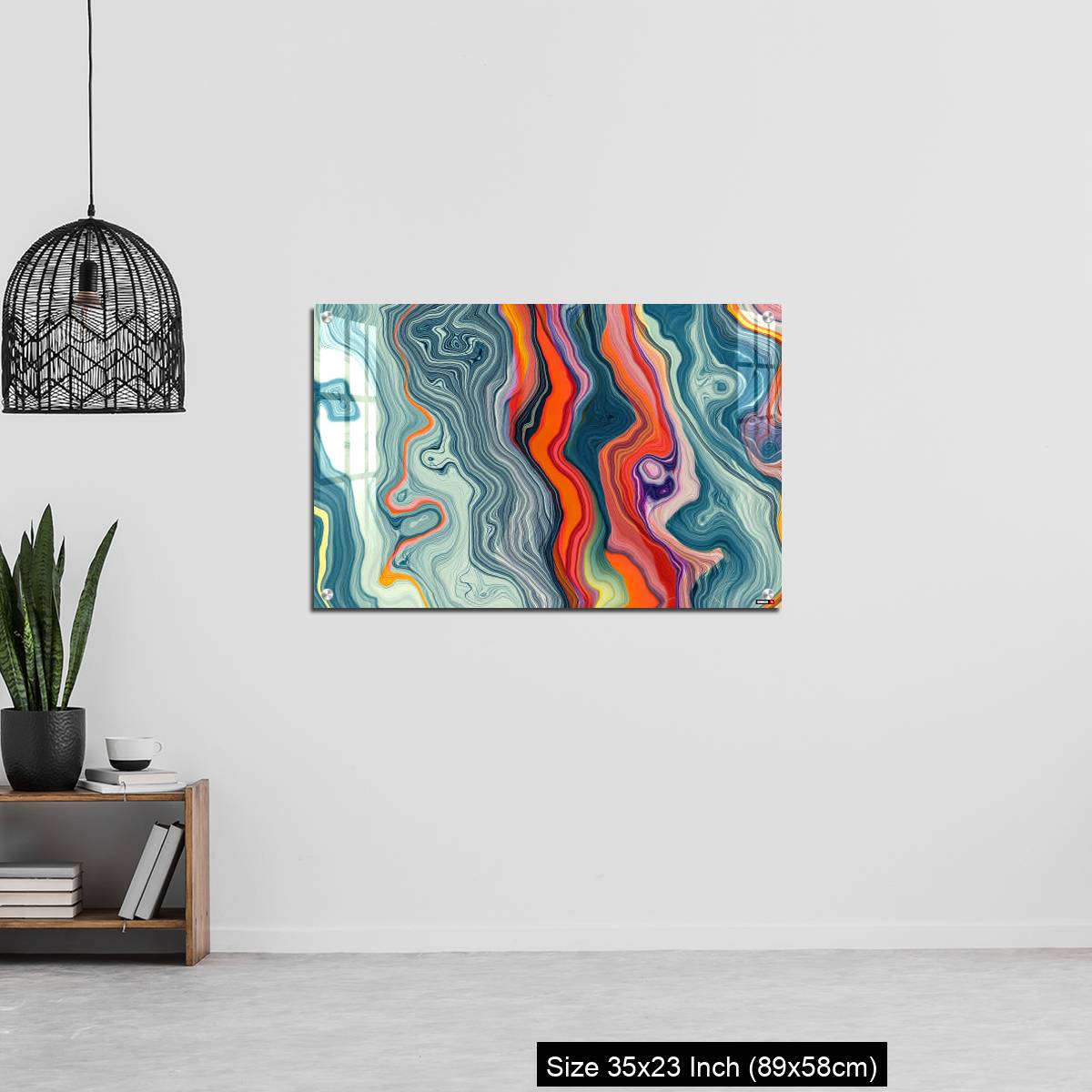 OMGs Acrylic Wall Decor – Abstract Marble Waves Acrylic Background. Gray Orange Marbling Texture. Agate Ripple Pattern. - Image 13