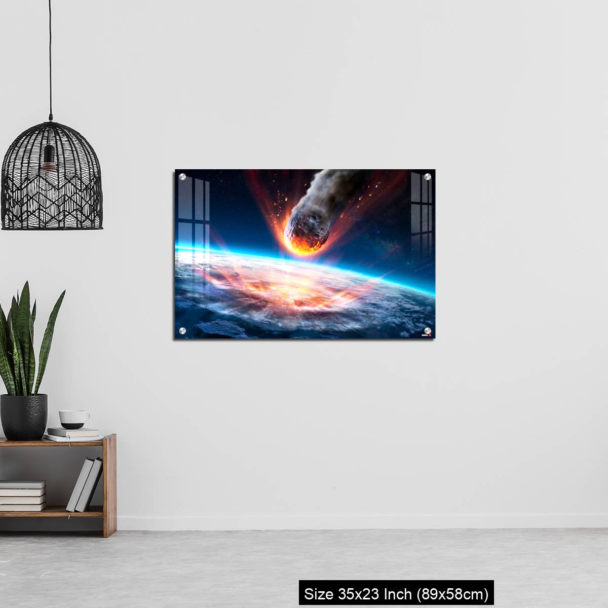 OMGs Acrylic Wall Decor – Asteroid Impact On Earth - Meteor In Collision With Planet - Image 13
