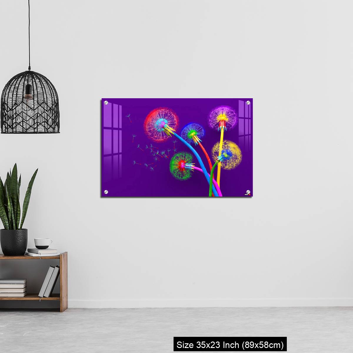 OMGs Acrylic Wall Decor – Bouquet of five flowers of blossoming dandelions of unusual colorful colors - Image 13