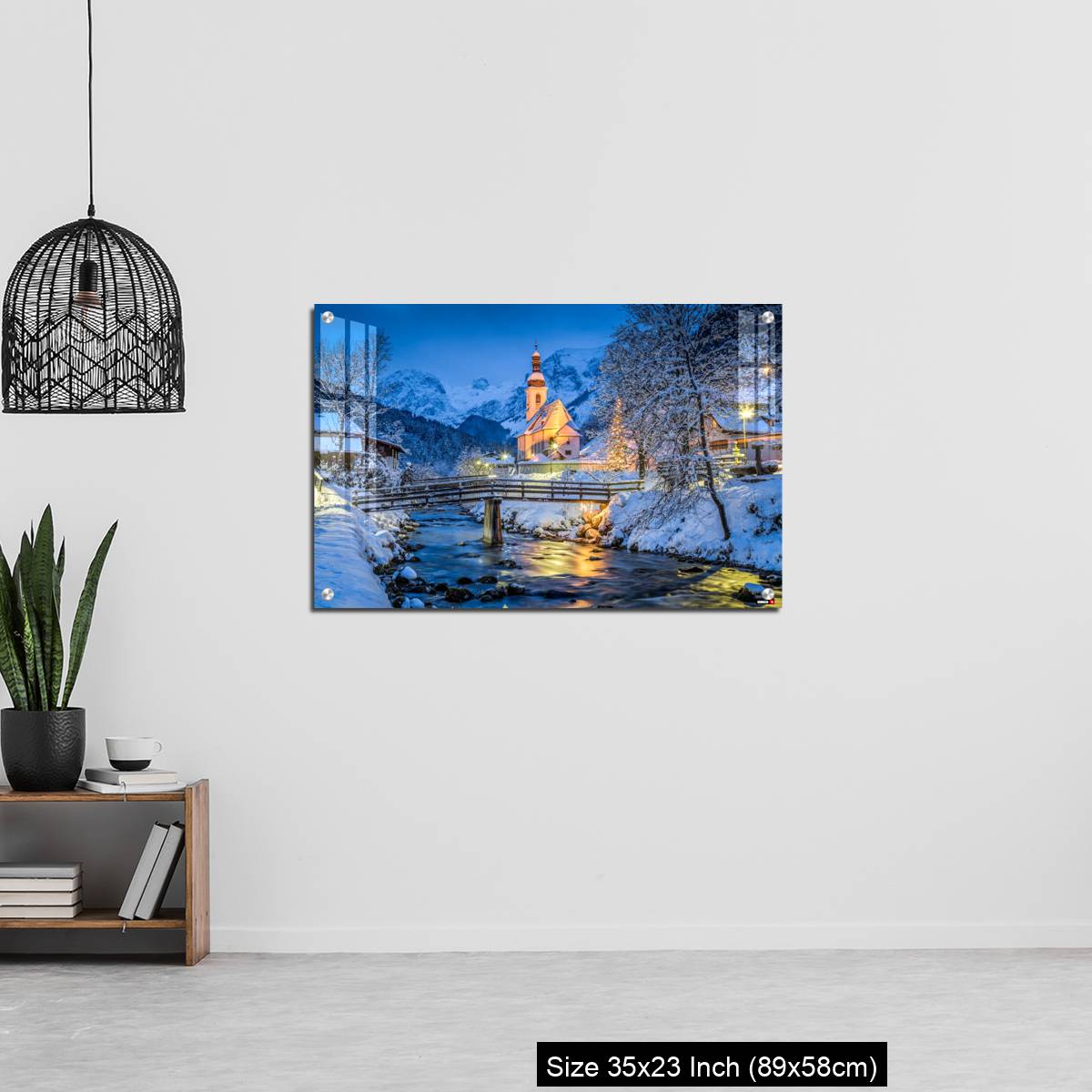 OMGs Acrylic Wall Decor – Church of Ramsau in winter twilight, Bavaria, Germany - Image 13