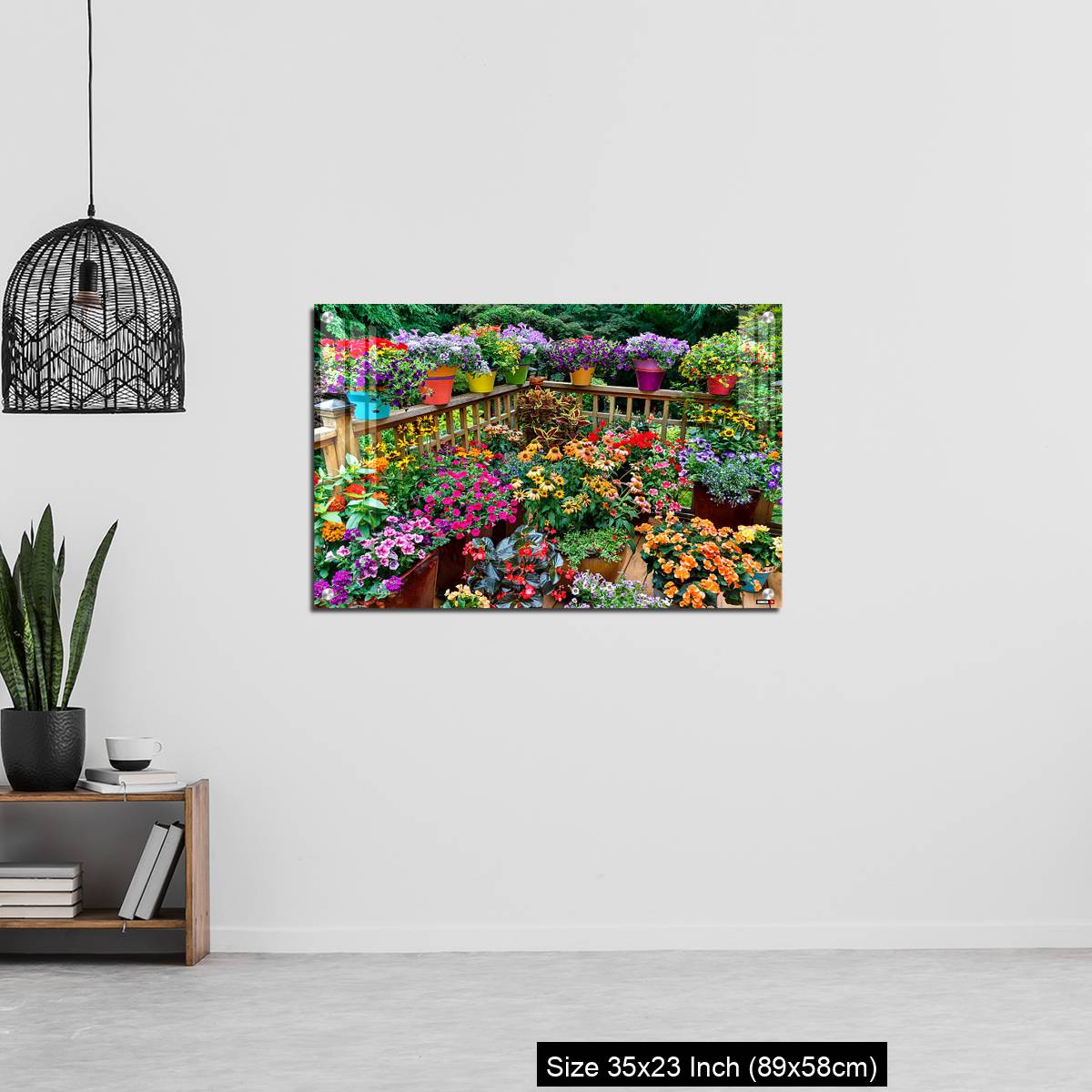 OMGs Acrylic Wall Decor – Colorful flowers and pots on deck - Image 13