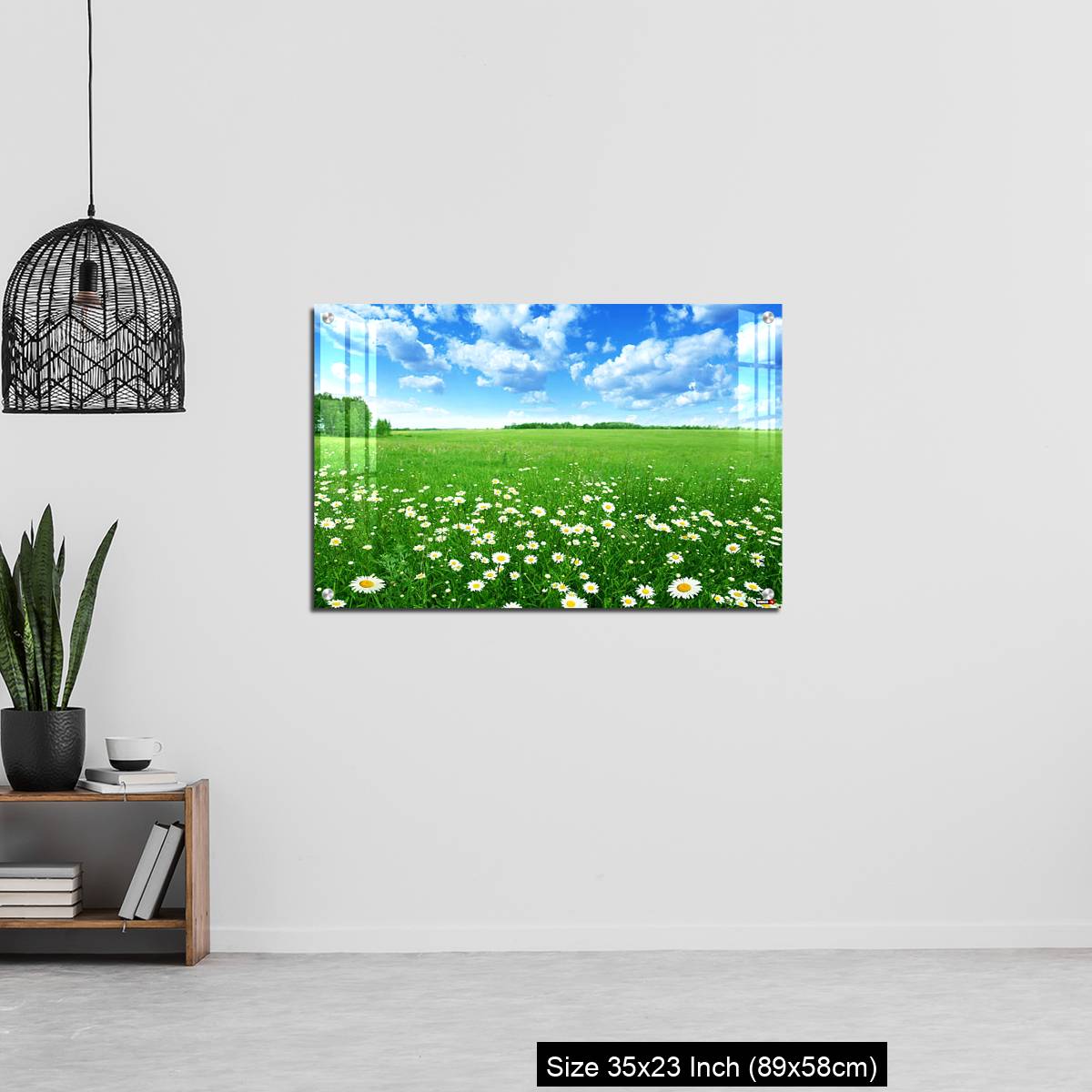 OMGs Acrylic Wall Decor – Field with white daisies under blue sky. - Image 13